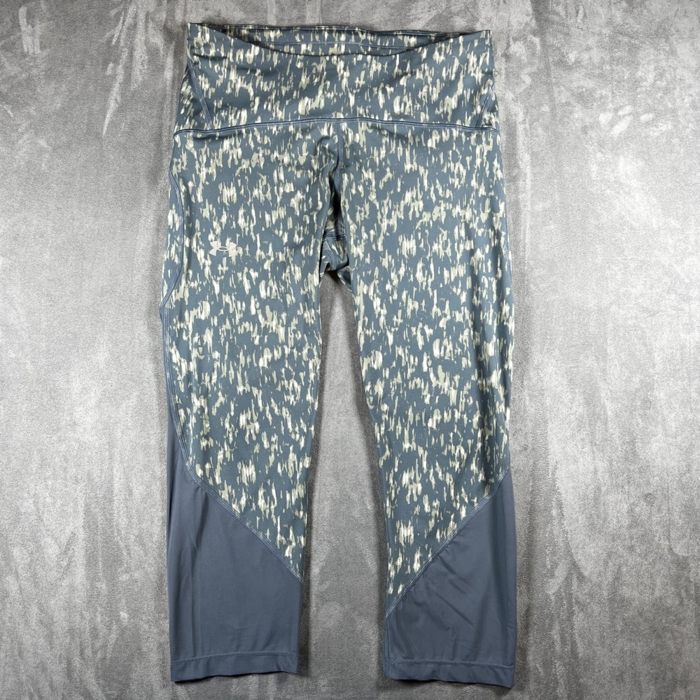 Under Armour Womens Large Compression Leggings Grey Abstract Print